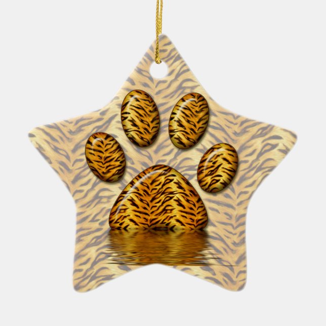 Tiger Paw #2 Ceramic Ornament (Front)