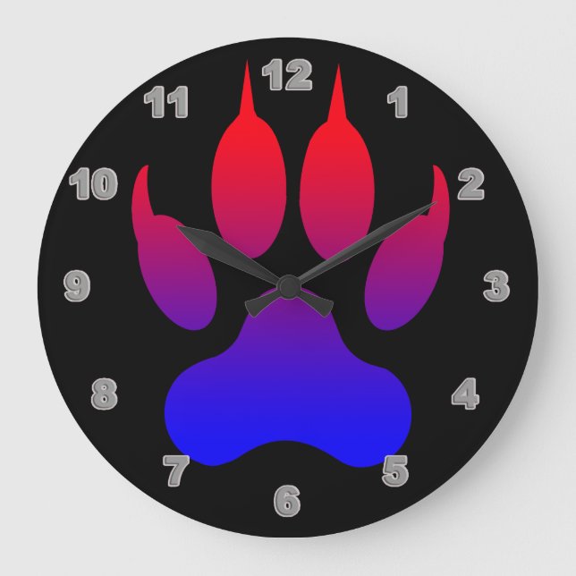 Tiger Paw Acrylic Wall Clock (Front)