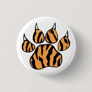 Tiger Paw Print 1 Inch Round Button