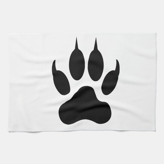 Tiger Paw Print Kitchen Towel (Horizontal)