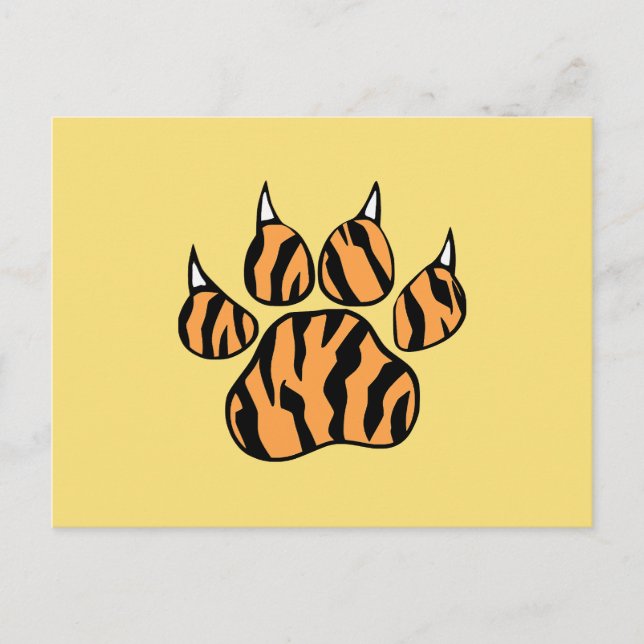 Tiger Paw Print Postcard (Front)