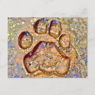 Tiger Paw Print Postcard
