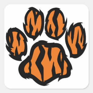 Tiger Paw Square Sticker