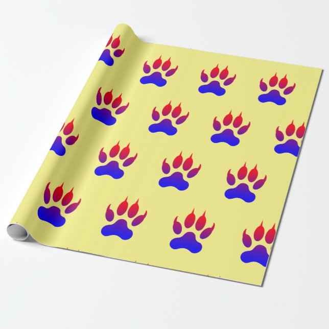 Tiger Paws Wrapping Paper (Unrolled)
