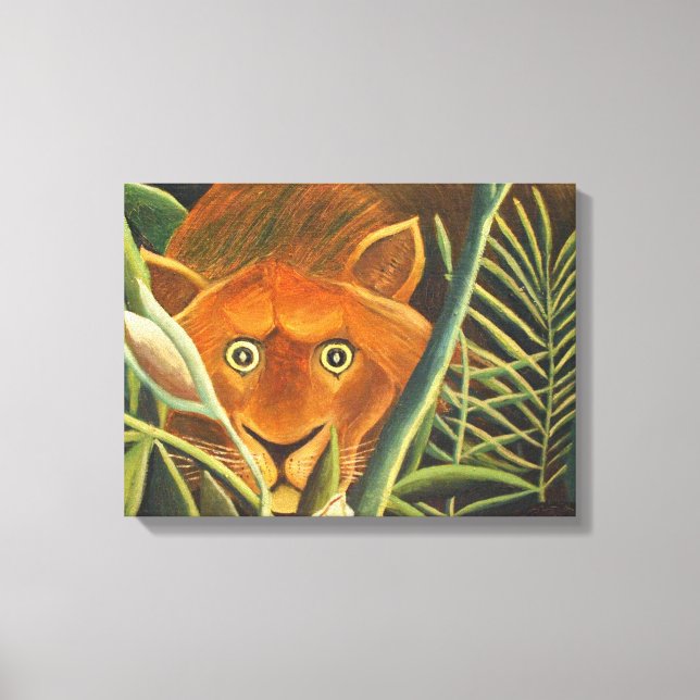Tiger Peeking Out From Grass By Henri Rousseau Canvas Print (Front)