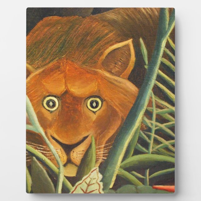 Tiger Peeking Out From Grass By Henri Rousseau Plaque (Front)