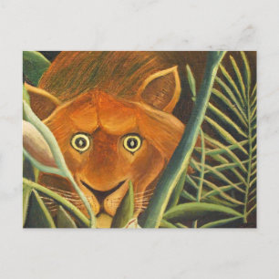 Tiger Peeking Out From Grass By Henri Rousseau Postcard