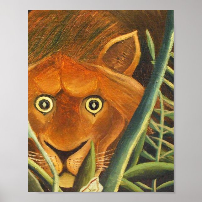 Tiger Peeking Out From Grass By Henri Rousseau Poster (Front)