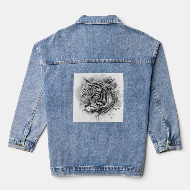 TIGER PEINTÉ JEAN JACKET POUR LES FEMMES (Verso)