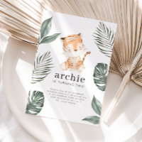 Tiger Photo Birthday Invitation