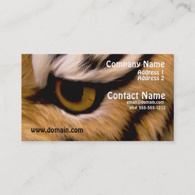 Tiger Photo Business Card (Front)