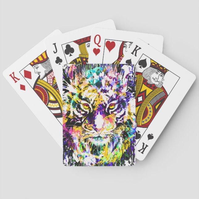 Tiger Playing Cards - Colourful Tiger Cards (Back)