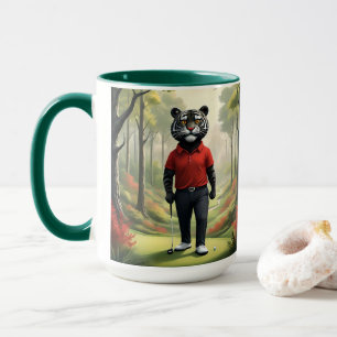 Tiger Playing Golf In The Woods, Mug