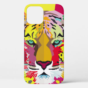 Tiger Pop Art Portraitart, pop, tiger, animal, fac iPhone 12 Case