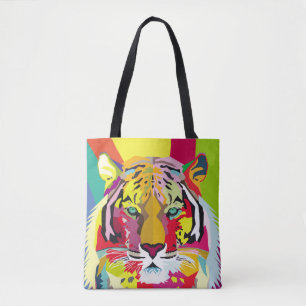 Tiger Pop Art Portraitart, pop, tiger, animal, fac Tote Bag