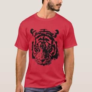 Tiger Pop Art Red Black T-Shirt