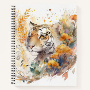 Tiger Portrait Animal Painting Wildlife Outdoors  Notebook