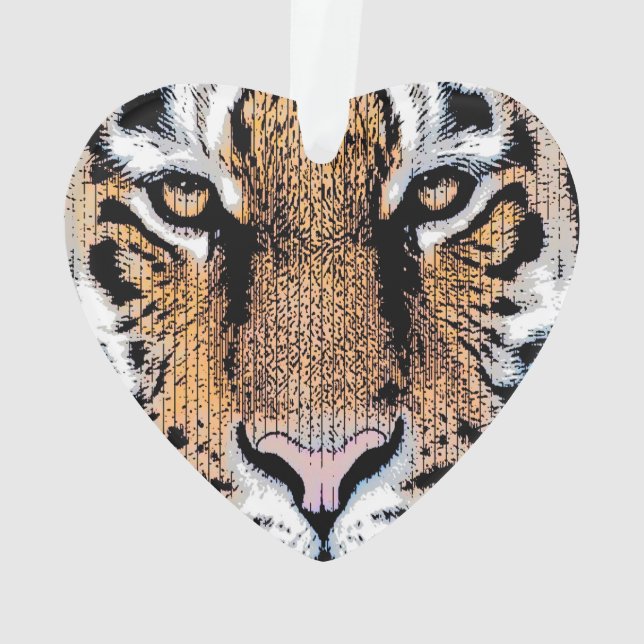 Tiger Portrait Graphic Style Ornament (Back)