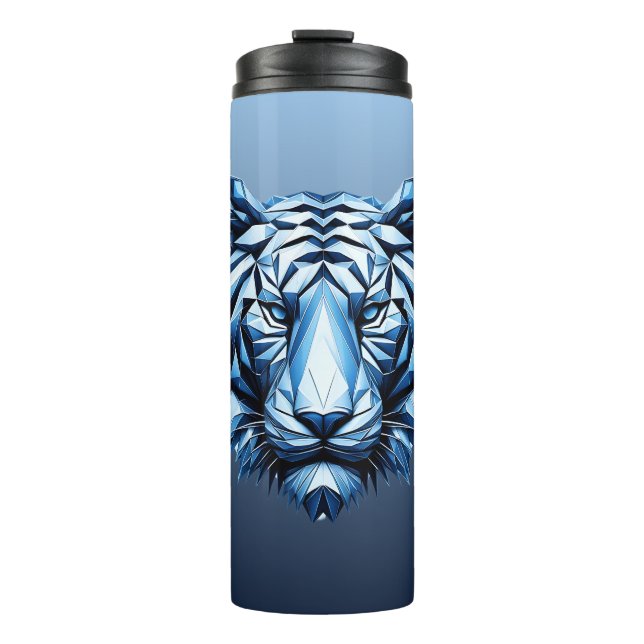 tiger portrait in geometry style thermal tumbler (Front)