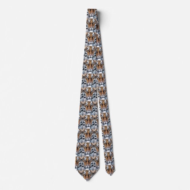 Tiger Portrait in Graphic Press Style Tie (Front)