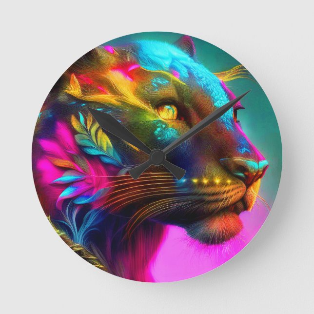 Tiger Portrait Painting Round Clock (Front)