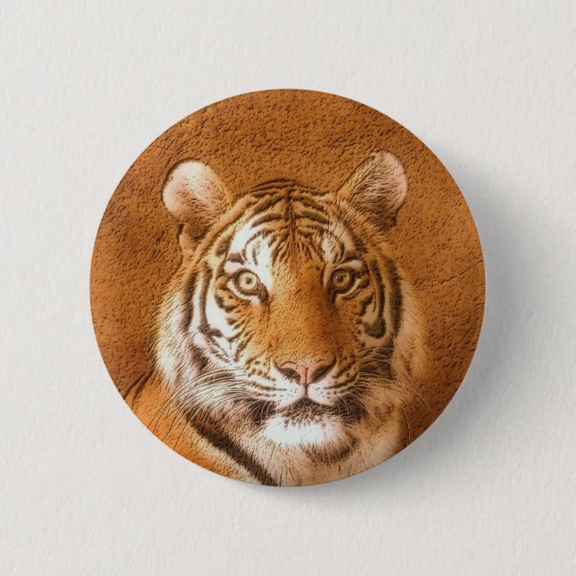Tiger Portrait Photo 2 Inch Round Button (Front)