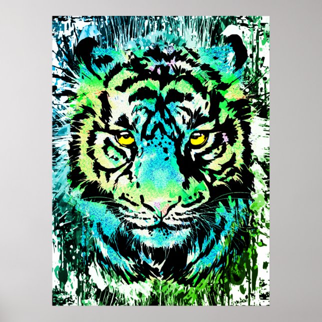 Tiger Poster - Colourful Tiger Eyes  (Front)