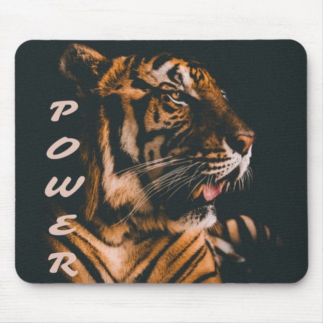 Tiger Power Stripes Fierce Motivational Mouse Pad (Front)