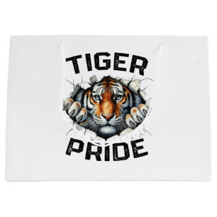 Tiger Pride Retro Tiger School Sports Team  Large Gift Bag