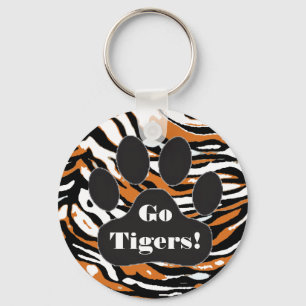 Tiger Print and Paw Keychain