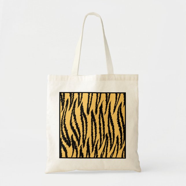 Tiger Print. Orange and Black Pattern. Tote Bag (Front)