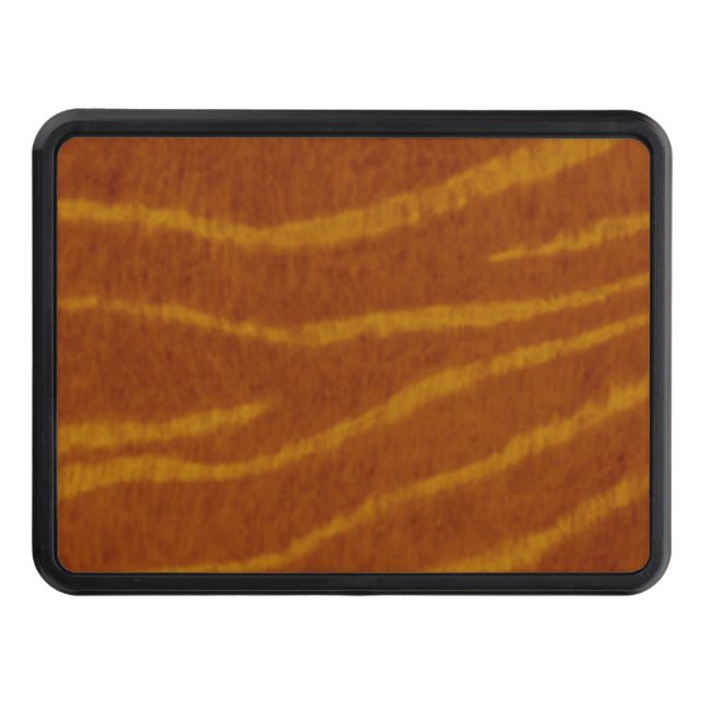 Tiger Print Pattern Trailer Hitch Cover (Front)