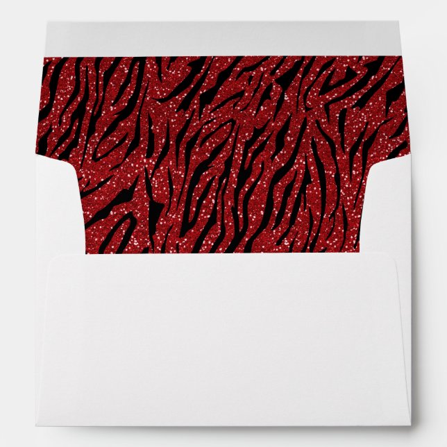 Tiger print red glitter envelopes (Back (Bottom))