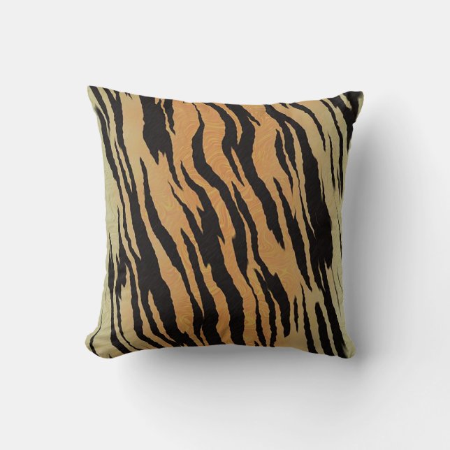 Tiger Print Throw Pillow (Front)