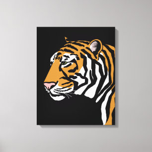 Tiger Profile Portrait Canvas Print