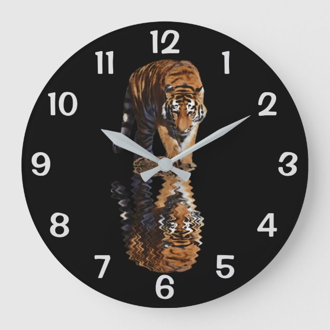 Tiger reflection large clock (Front)