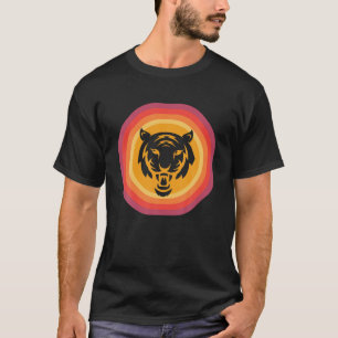 Tiger Retro Sunset Wild Cat Roars T-Shirt