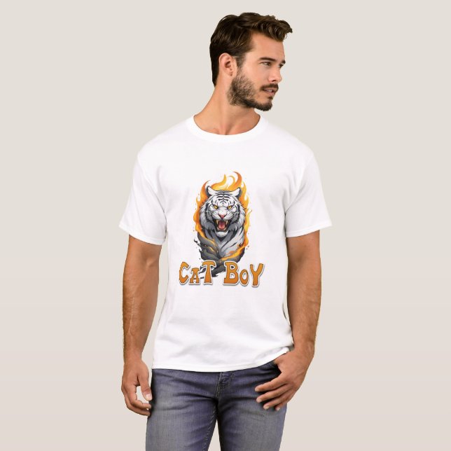 Tiger Roar - Cat Boy T- Shirt (Front Full)