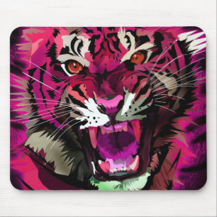 Tiger Roar - Pink Mouse Pad