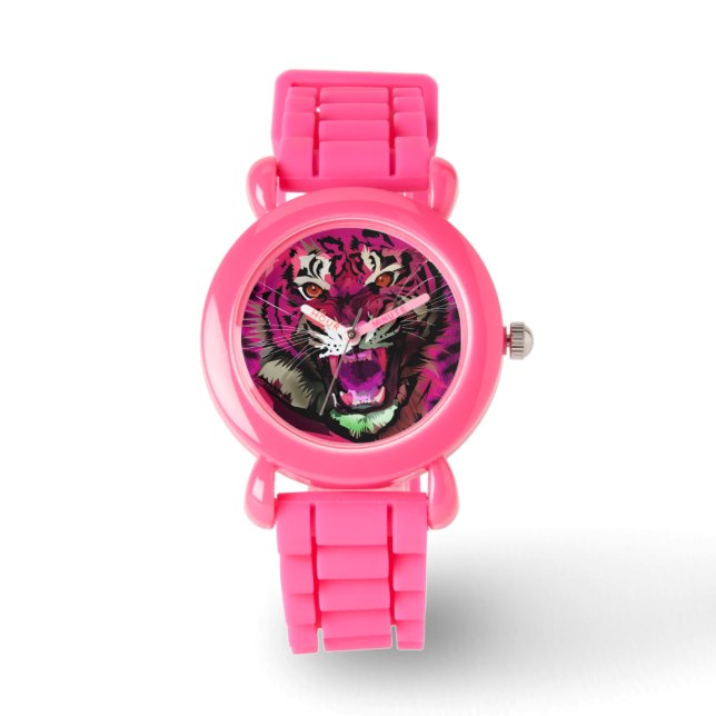 Tiger Roar (Pink) Watch (Front)