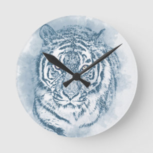 tiger round clock