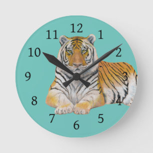 Tiger Round Clock