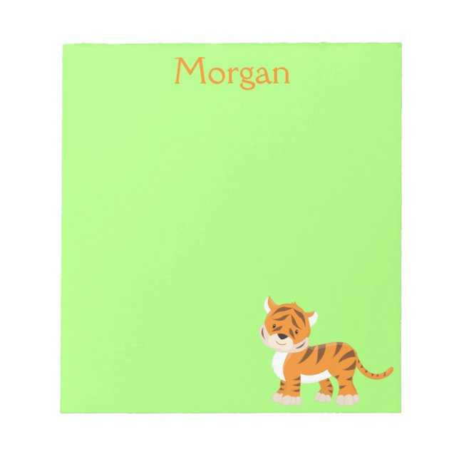 Tiger Safari Green Notepad (Front)