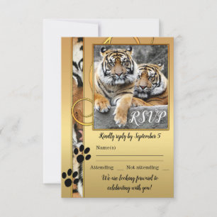 Tiger Safari Zoo Mariage RSVP Carte