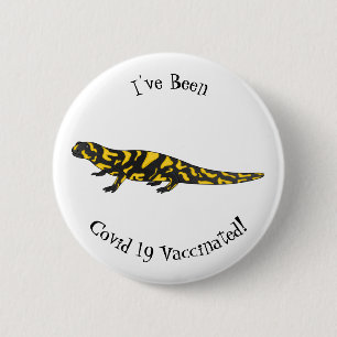 Tiger salamander cartoon illustration 2 inch round button