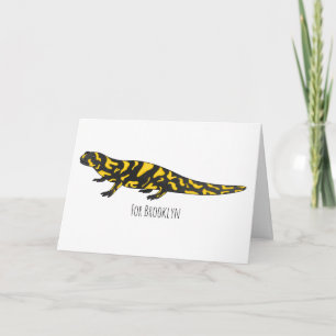 Tiger salamander cartoon illustration  card