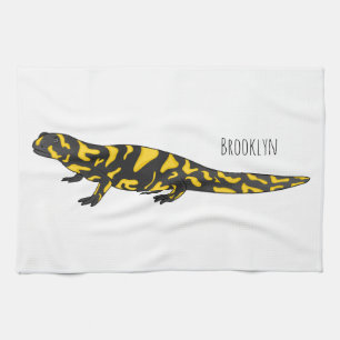 Tiger salamander cartoon illustration kitchen towel