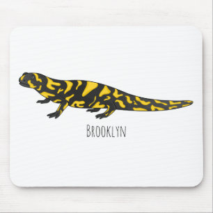 Tiger salamander cartoon illustration mouse pad