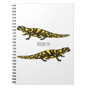 Tiger salamander cartoon illustration  notebook