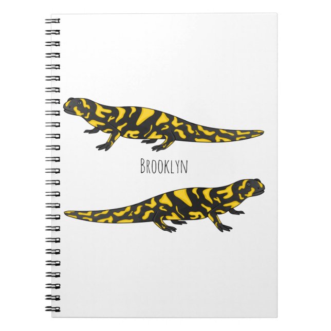 Tiger salamander cartoon illustration  notebook (Front)